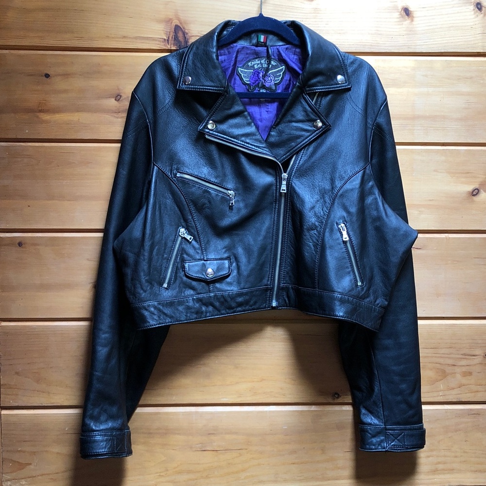 Knowles & Carter Vintage Italian 100% Lambskin Leather Motorcycle Jacket 5XL